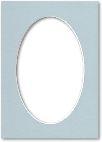 5x7 Matting for 4x6 Oval Photograph or Artwork 4-Ply Bevel Cut Acid Free Matboard for Picture framing Baby Blue