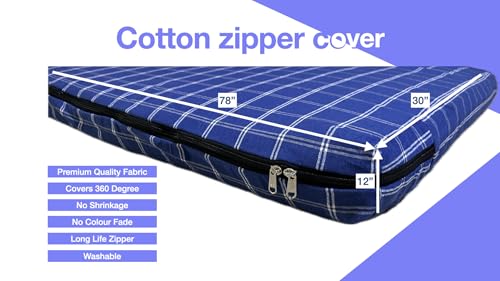 Image of Shri Krishan kripa Handloom Cotton Mattress Cover Single Bed Diwan Cot - 78X30x12 inch, Multi