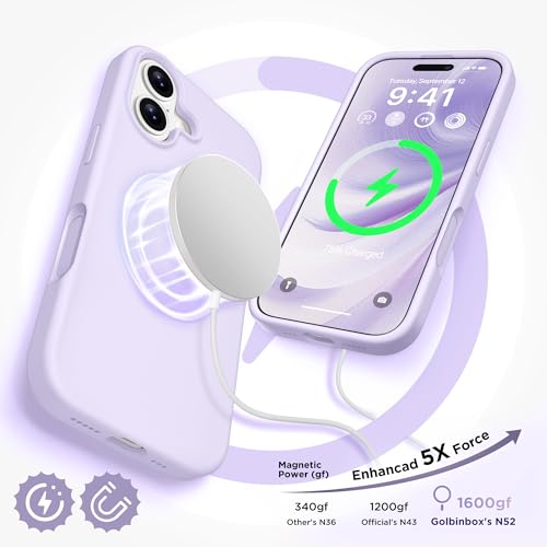 Image of GolbinBox Magnetic for iPhone 17 Case, Silicone Cover, Lavender