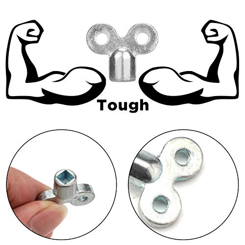 TOYMIS 6Pcs Radiator Valve Keys - Bleed Hole & Air Valve Key Set for Radiators & Faucets (Silver) - Thumbnail 6