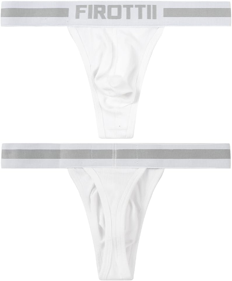 Mens Thong Underwear Ribber G-String Low Rise Briefs T-Back Pouch Stretch and All-day Comfort Lingerie for Men