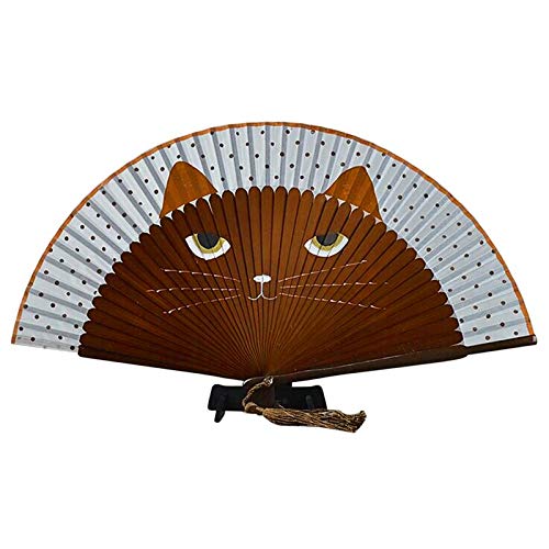 Éventail Pliable En Soie Et Bambou Pour Femme, Avec Poignée, Peint De