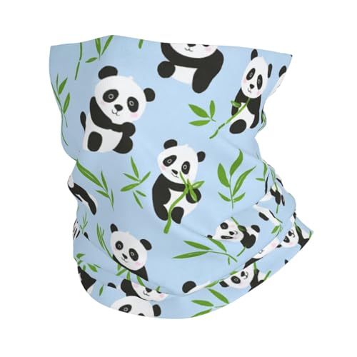 Adorable Panda Et Bambou Vert Homme Femme Bandana Anti-Solaire Écharpe Tube Thermique Foulard pour Course À Pied Vélo Voyage