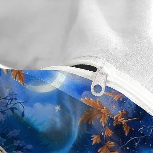 Housse de couette forêt sauvage parure lit double microfibre chouette