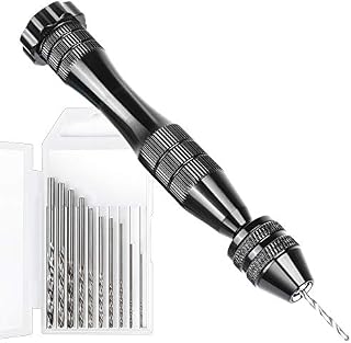 Hand Drill for Resin Molds, LEOBRO 12 cm Black Pin Vise with 10