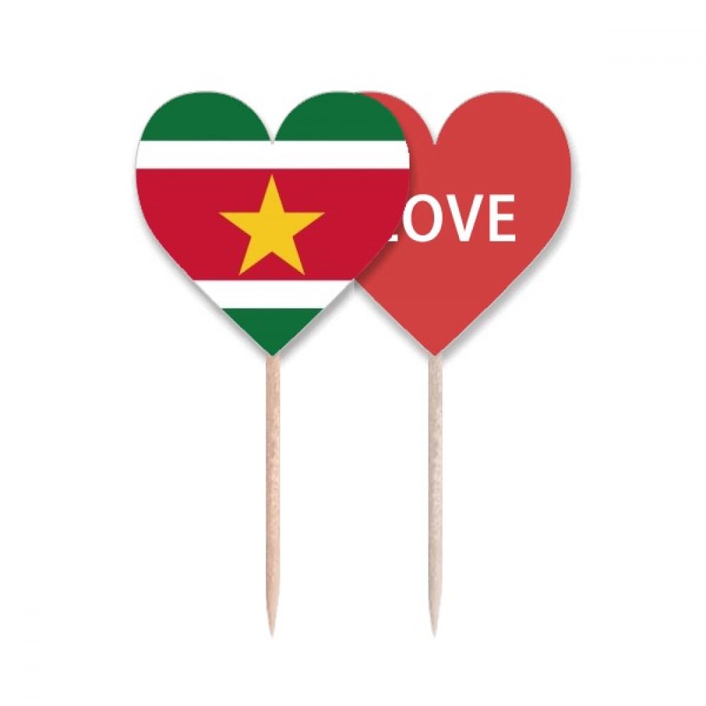 Cure-dents drapeau Suriname cupcake pick Amérique du Sud pour fête à thème