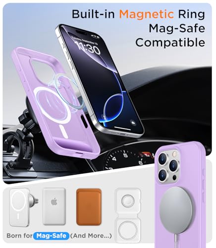 Image of Magnetic Compatible with iPhone 16 Pro Max Case, [Built-in Invisible Kickstand][Compatible with MagSafe][Military Grade Shockproof] Slim Translucent Matte Phone Case for iPhone 16 Pro Max 6.9 inch