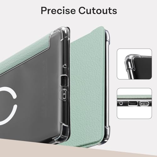 Image of CoBak Magnetic Case for 7 inch Kindle Paperwhite 12th Gen 2024 and Kindle Colorsoft - Compatible with iPhone MagSafe, for Samsung /Belkin /Anker Wireless Charging Pads, Clear Back Cover, Auto Sleep Wake