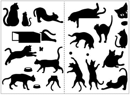 Amazon Co Jp 猫 ネコ イラスト シルエット 影絵 かわいい ステッカー シール カッティングステッカー サイズ 光沢タイプ 防水 耐水 屋外耐候3 4年 黒 文房具 オフィス用品