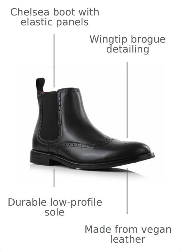 Image of Ferro Aldo Men's Chelsea Boots | Pull-On Ankle Boot in Plain Toe, Cap Toe & Wingtip Brogue Styles | For Casual, Dress, Work & Formal Events