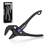 WORKPRO Mini Pinza Chiave da 100 mm, Chiave Regolabile ad Alta Resistenza, Morso Parallelo, Apertura Massima 20 mm, Strumento EDC Compatto per Spazi Ristretti, Nero