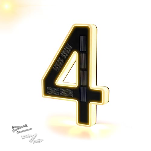 XTAUTO 6.7" Solar Powered House Numbers for Outside, Address Signs Light Up