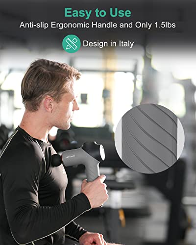 Medcursor Massage Gun Deep Tissue, Handheld Muscle Massager Gun With Lcd Touch Display, Quiet Brushless Motor, Carry Case, Portable Percussion Massage Gun For Athletes, Pain Relief, Gifts, Grey #TOP5