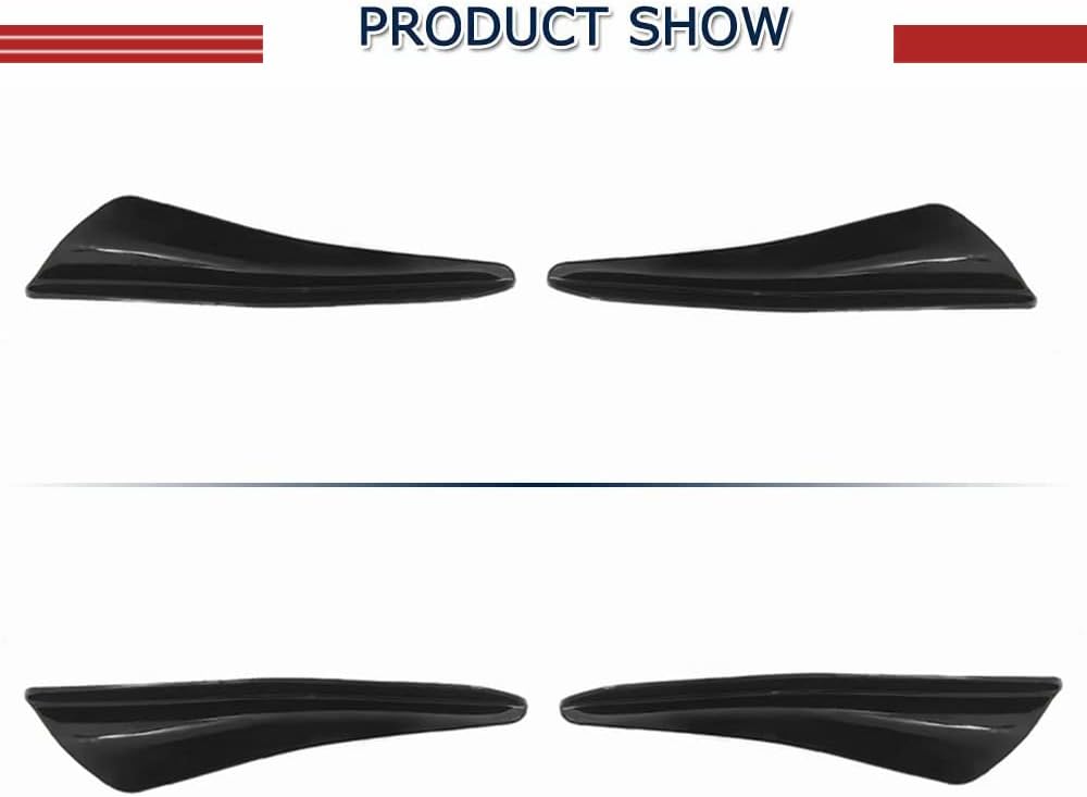 Front Bumper Splitters for Volkswagen VW Golf 8GTI/Rline 2021-2022 Add-on Style Front Bumper Lip Splitter Fins Factory Outlet (Gloss Black)