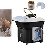 Kopf-Spa-Waschbecken, 60L Shampoo-Waschbecken, Verstellbare Kopfstütze mit Wasserzirkulation + Intelligenter Thermostat + Lichttherapie, für den Einsatz im Salon und zu Hause-black