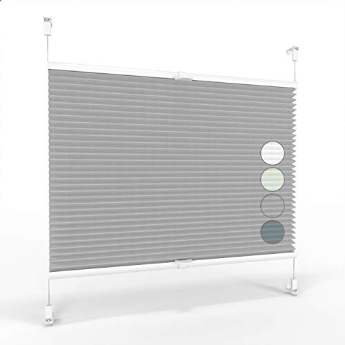ALOHA Plissee ohne Bohren Klemmfix Grau / 50x210cm / Breite x Höhe – Ansicht 1