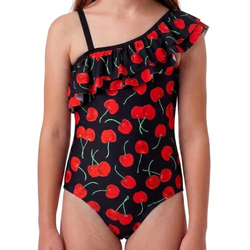 Image of Kanu Surf Girls Morgan Floral Ruffle 1-Shoulder 1-piece Swimsuit