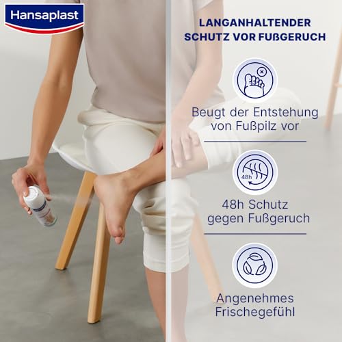Hansaplast Fußpilz-Schutz 2in1 Deo (150 ml), antibakterielles Fußdeo mit 48h Schutz vor Fußgeruch, Fußspray zur Vorbeugung von Fußpilz