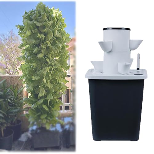 Kit de sistema de cultivo hidropónico, torre de jardín vertical de 30 agujeros con bomba para hierbas, frutas y verduras, de 2 a 6 capas