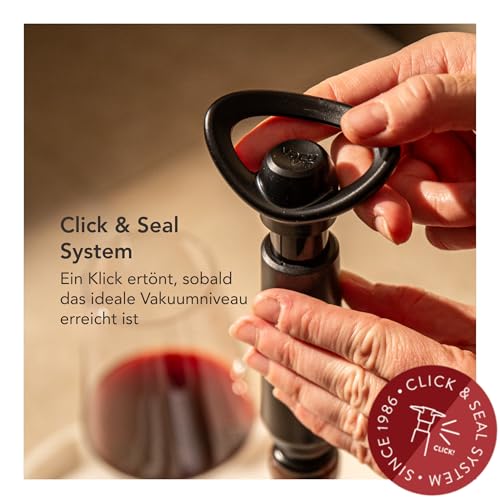 Vacu Vin 09874606 Weinpumpe Concerto mit 4 Stopfen
