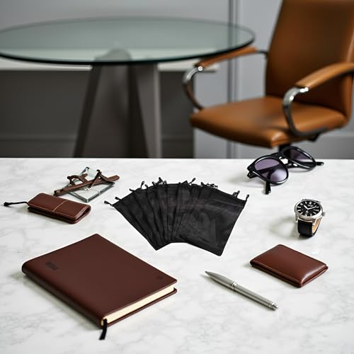 Image of JJLFresheners 10 Pcs Black Sunglasses Eyeglasses Drawstring Cloth Pouch Bag Men's Eyeglass Cases Sunglasses and Eyewear Accessories