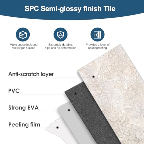 Yipscazo Peel and Stick backsplash 3 x 6 Zoll 3D PVC Composite Wall Tile Stick auf Backsplash Fliese für Küche Bad, Waschküche, Kamin (Beige Stone Texture, 100 Stück)