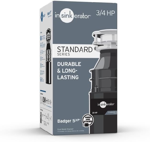 InSinkErator Badger 5XP Triturador de Basura 3/4 HP con Cable miniatura 10