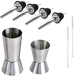 🍸【Material de calidad】:esta taza medidora de cóctel está hecha de material de acero inoxidable,con mano de obra fina,fuerte y duradera, antioxidante y anticorrosión,se puede usar durante mucho tiempo
