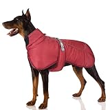 FEimaX Abrigo de Invierno para Perros Chaqueta a Prueba de Viento Cálido para Perros Medianos Grandes Chaleco Reflectante Ajustable Perro Ropa al Aire Libre para Mascotas con D-Ring (XL, Rojo)