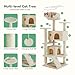 BKNROIHB 54in Cat Tree - Indoor Cat High-Rise Multi-Story Tower - Pet Playroom with Large Apartment(Beige)