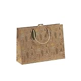 Clairefontaine 30681-6C - Un Sac Cadeau Kraft - Format Shopping - 37,3x11,8x27,5 cm - 210g - Motif : Fleurs Séchées, Floral - Emballage Cadeaux, idéal pour : Jeux De Société, Puzzles