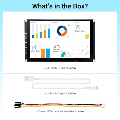 Image of 5 Inch ESP32-P4 Display, 800x480 IPS Touch Screen with ESP32-P4 & ESP32-C6, Up to 400MHz, Support Wi-Fi 6, Bluetooth 5.3 (BLE), AI Speech Interaction, Compatible with Arduino, ESP-IDF, LVGL