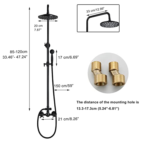 𝐌𝐎𝐒𝐒𝐎𝐍 𝐎𝐮𝐭𝐝𝐨𝐨𝐫 𝐒𝐡𝐨𝐰𝐞𝐫 𝐅𝐢𝐱𝐭𝐮𝐫𝐞𝐬 Oil Rubber Bronze Shower Faucet 2 Knobs 8 Inch Shower Head With Handheld Spray Outdoor Shower Kit Wall Mounted Shower System Solid Brass #TOP5