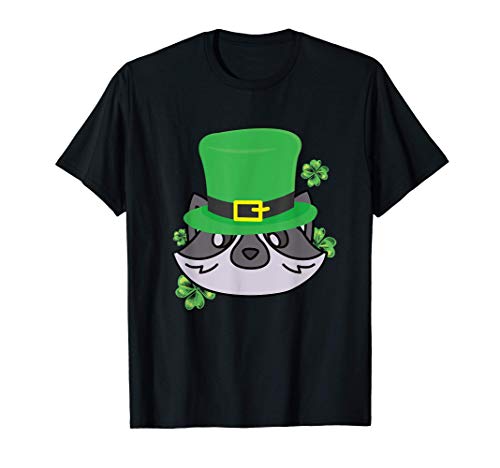 St.Patrick's Day Raccoon Shamrock Animal Camiseta