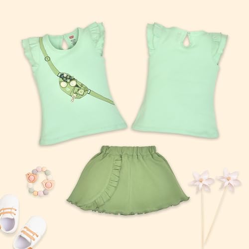 Image of LuvLap Baby Girls Regular Fit 100% Cotton Half Sleeves Girls Top CoSet Pack of 3
