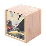 Fabulous Boite en Bois Coffret   Paris New York Paquebot Affiche Poster Vintage Voyage Art Deco 30's (10 x 10 x 10 cm)