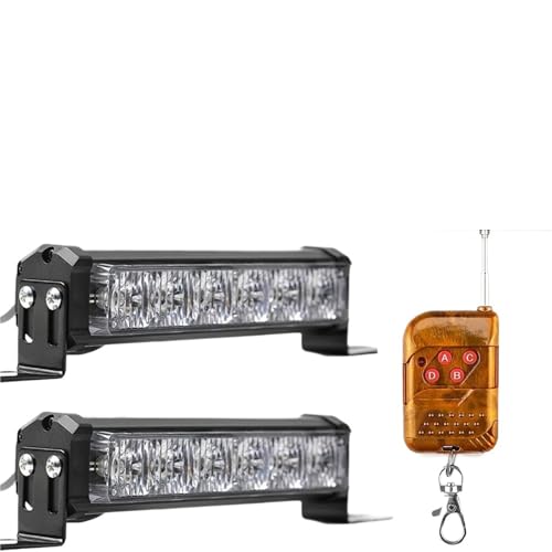 UBJFMAC 2PCS LED Warning Strobe Lights Wireless Control Red Blue White Car Flashing Beacon Police Strobe Lights for Motorcycle ATV USV(Red Blue APP)