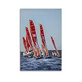 KYTIN Segelboote Poster Segelwettbewerb Dekorative Malerei Leinwand 20x30inch(50x75cm)