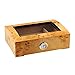 Accessoires de cigare Humidificateurs Boîte de cigares, dessus en verre de bois de cèdre importé avec humidificateur hygromètre température et humidité constantes joint de boîte de cigares épaississem