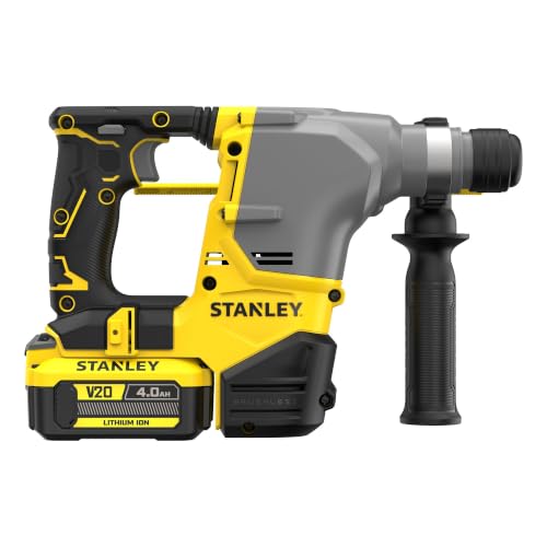 Image of STANLEY FATMAX SBH910M1T-B1 20V MAX CORDLESS Brushless 3-Mode SDS-Plus Rotary Hammer Kit | 1100 RPM | 2.5 Joules Impact Energy Power Tool with 1x 4.0Ah V20 Battery, Charger and Pro-Stack Storage Case