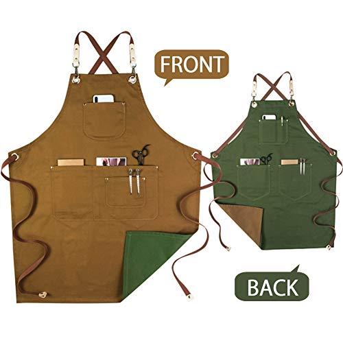 MOCOHANA Gardening Work Apron Gifts for Men Women Dual Use Cotton Apron