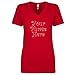 Personalized Rhinestone Gem Bling Womens Tshirt Tee V-Neck Custom Three Lines Red Large