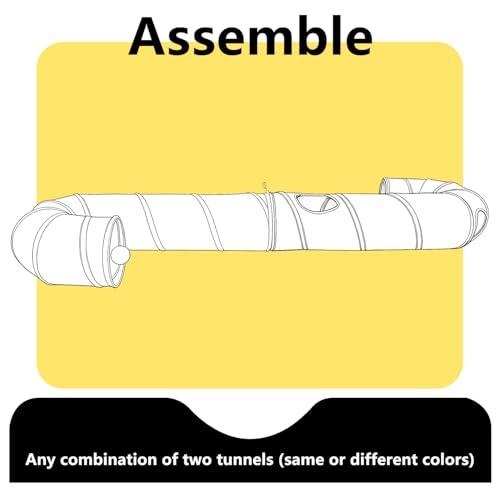 Cat Tunnel, 2-Way Collapsible Cat Tube with Interactive Peek-A-Boo Hole, Toy Ball, and Rope – Ideal for Indoor Cats, Kittens, and Rabbits (Light Blue) by PAOPO - Image 6