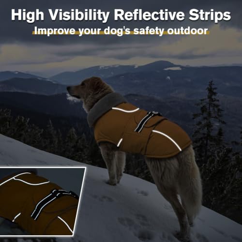 Image of Lelepet Dog Coat Waterproof Dog Jacket Fleece Vest with Adjustable Buckle