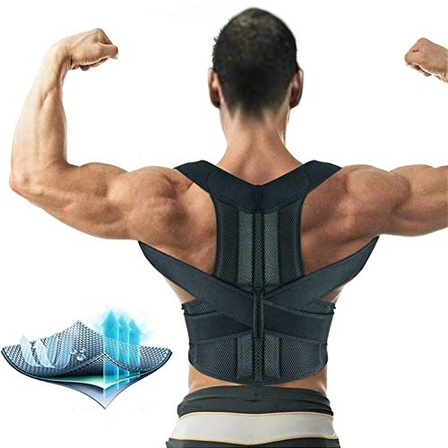 Correcteur de posture pour ne plus être voûté - Support dorsal réglable noir taille L
