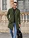 COOFANDY Men Long Coat Fashion Loose Fit Single Breasted Trench Coat Olive Green Slim Fit Notched Collar Overcoat Green