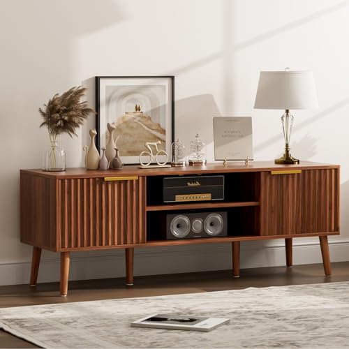 TV Stand for Living Room, Mid Century Modern Entertainment Center for...