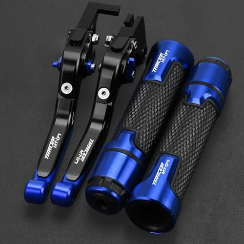 Poignées guidon réglables Yamaha MT07 finition alu bleu