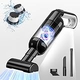NecYINuoVe Handheld Vacuum Cordless, Portable Car Vacuum with LED Light,Rechargeable Small Vacuum Cleaner with Powerful Suction,Lightweight Vacuum Cleaner for Car Home Office Pet Hair,Black