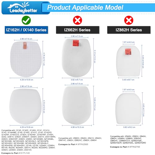 Image of Leadaybetter 2Pack IZ377H Filter Replacement for Shark Rocket Pet Pro IX140 IX141 IX142 IZ140 IZ141C IZ142 IZ162H IZ362H IZ363HT IZ440H IZ462H IZ482H IZ483H UZ145, Part # 617FJ140